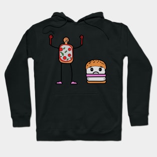 happy pizza, sad burger Hoodie